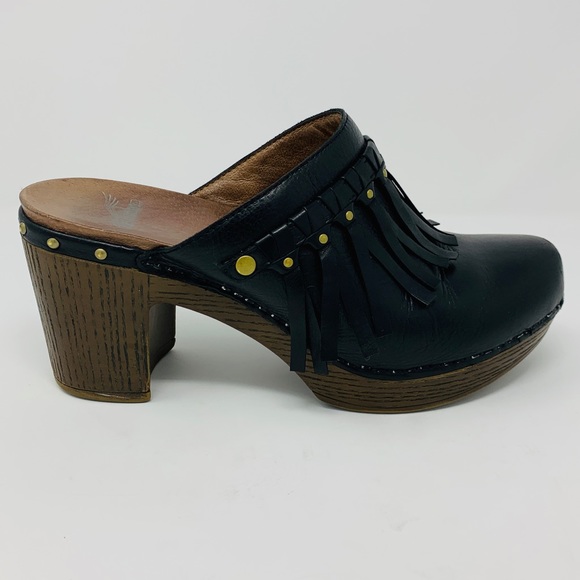 dansko fringe clogs